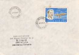 TRAIAN VUIA, AVIATION PIONEER, PLANE STAMP ON COVER, 1988, ROMANIA - Storia Postale