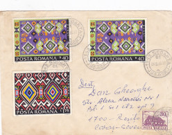 CHALET, FOLKLORE ART- WEAVED CARPETS STAMPS ON COVER, 1995, ROMANIA - Covers & Documents