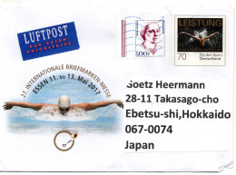 68577 - Bund - 2023 - 55c SoGABf "Messe Essen '17" M ZusFrankatur Per Lp BRIEFZENTRUM 70 -> Japan - Covers & Documents