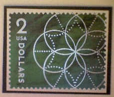 United States, Scott #5700, Used(o), 2022, Floral Geometry, $2, Silver And Green - Used Stamps