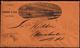 USA - 1851 - Brain's Chemical Telegraph Illustré - Publicité Train - Advertising - Werbung - Telegraafzegels