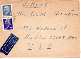 68592 - DDR - 1966 - 40Pfg Ulbricht MiF A LpBf BERLIN -> Malden, MA (USA) - Storia Postale