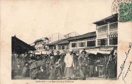 Viet Nam - Cholon - Le Marché Aux Poissons - Animé - Oblitéré Saigon Centre 1906 -  Carte Postale Ancienne - Vietnam