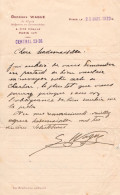 LETTRE & AUTOGRAPHE : GEORGES WAGUE De L'OPÉRA / PROFESSEUR Au CONSERVATOIRE - PARIS / 29 MARS 1920 (al918) - Acteurs & Toneelspelers