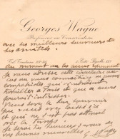 CARTE DE VISITE & AUTOGRAPHE : GEORGES WAGUE De L'OPÉRA / PROFESSEUR Au CONSERVATOIRE - 5, CITÉ PIGALLE... (al919) - Actors & Comedians