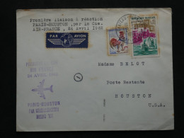 BW14  FRANCE   BELLE LETTRE  1962 1ER VOL A REACTION AIR FRANCE PARIS HOUSTON USA +BOEING++  ++AFF.PLAISANT++ - 1960-.... Cartas & Documentos
