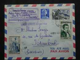 BW14  FRANCE   BELLE LETTRE RARE   1959 LIAISON REPORTEE PARIS MILAN ISTANBUL  TURQUIE + ++AFF.PLAISANT++ - 1927-1959 Briefe & Dokumente