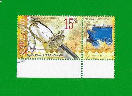 SLOVAKIA REPUBLIC 2005 Gestempelt°Used/Bedarf  MiNr. 526 + Zierfeld "TAG Der BRIEFMARKE  #  Degen Eines Posttillions" - Oblitérés