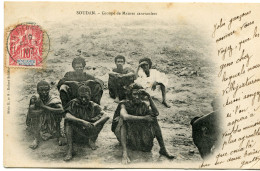 HAUT-SENEGAL ET NIGER CARTE POSTALE -SOUDAN -GROUPE DE MAURES CARAVANIERS DEPART DIEBOUGOU 19 FEVR 07 POUR LA FRANCE - Covers & Documents