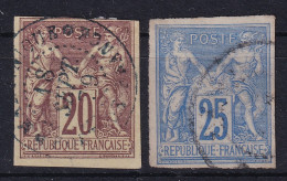 COLONIES FRANCAISES 1877-79 - Canceled - YT 34, 36 - Sage