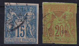 COLONIES FRANCAISES 1878-80 - Canceled - YT 41 (faux/truqué), 42 - Sage