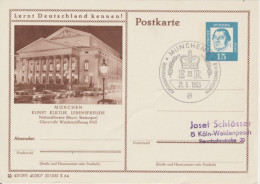 BRD - 1965 - CARTE ENTIER ILLUSTREE OBLITERATION COMMEMORATIVE VISITE REINE ELISABETH II à  MÜNCHEN - Cartes Postales Illustrées - Oblitérées