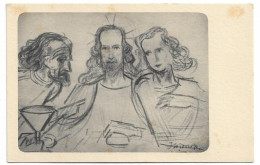 Vintage Postcard  *  Illustrator Jan Toorop  (Fragment Heilig Avondmaal) - Toorop, Jan