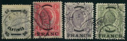 1904, ÖSTERREICHISCHE POST AUF KRETA:  Die Vier Höchstwerte 50 Cent Bis 4 Francs Gestempelt. (ME 1.200,-) - Crète