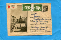 MARCOPHILIE-Bulgarie  -lettre  Recommandée Cad Tolbuchin 1958-* Entier Posta Stionnery 2st+2 Stamps St 13 Pour Suisse - Covers & Documents