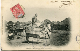 HAUT-SENEGAL ET NIGER CARTE POSTALE -SOUDAN -MAURE CARAVANIER ET BOEUF PORTEUR DEPART DIEBOUGOU 5 MARS 07 POUR LA FRANCE - Cartas & Documentos