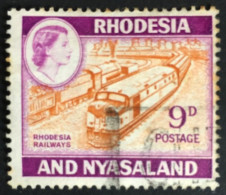 1962 - Rhodesia And Nyasaland - Railway Trains - Queen Elizabeth Pictorial - Used - Rhodesien & Nyasaland (1954-1963)