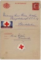 SWEDEN - 1944 Letter-Card Mi.K29.IIV With Red Cross Labels From LEMHOVDA To Stockholm - Briefe U. Dokumente