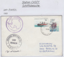 AAT  Ship Visit Lady Franklin Signature Ca Casey 1 FE 1983 (CS161) - Briefe U. Dokumente