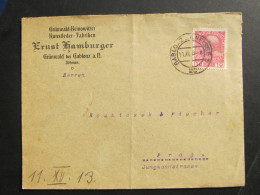 BRIEF Grünwald B. Gablonz 1913 Mšeno Jablonec Rýnovice E. Hamburger  //// D7846 - ...-1918 Vorphilatelie