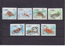 CUBA - O / FINE CANCELLED - 1969 - SEA LIFE - CRUSTACES - CRUSTACEOS -   Yv. 1275/81    Mi. 1464/70 - Usados