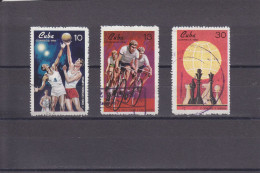 CUBA - O / FINE CANCELLED - 1969 - SPORTS . BASKET, CYCLING, CHESS     Yv. 1343/5    Mi. 1533/5 - Oblitérés