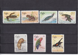 CUBA - O / FINE CANCELLED - 1969 - FAUNA CIENAGA ZAPATA, SNAKES, FROGS, BIRDS... Yv. 1361/7    Mi. 1551/7 - Oblitérés