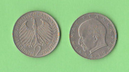 Germany 2 Mark 1958 D Max Plank Nickel Coin Germania - 2 Mark