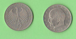 Germany 2 Mark 1968 G Max Plank Nickel Coin Germania - 2 Mark