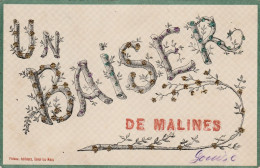 3 Oude Postkaarten  Mechelen Un Baiser  Bonjour  Souvenir De Malines Met Glinstersteentjes - Mechelen