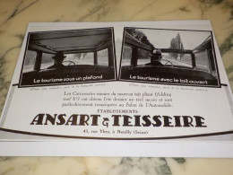 ANCIENNE  PUBLICITE TOURISME TOIT OUVERT ANSART ET TEISSEIRE 1929 - Autres & Non Classés