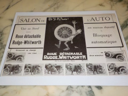 ANCIENNE  PUBLICITE ROUE DETACHABLE RUDGE WHITWORTH 1912 - Autres & Non Classés