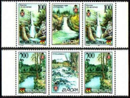 Bosnia Serbia 2001 Europa CEPT Waters Nature Waterfall, Midle Row MNH - 2001