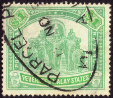 FEDERATED MALAY STATES FMS 1926 $1 Wmk.MSCA Sc#73a USED Kuala Lumpur Parcel Post  @TE88 - Federated Malay States