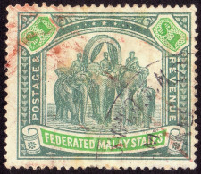 FEDERATED MALAY STATES FMS 1926 $1 Wmk.MSCA Sc#73a USED Kuala Lumpur Registered Post @TE111 - Federated Malay States