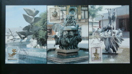 Carte Maximum Card (x3) Fontaines Fountains Luxembourg 1990 - Cartes Maximum