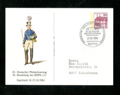 "BUNDESREPUBLIK DEUTSCHLAND" 1984, Privatpostkarte "Historische Uniform" SSt. "Ingolstadt" (18438) - Cartoline Private - Usati