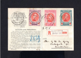 328-BELGIUM-OLD REGISTERED POSTCARD BAARLE-HERTOG To AMSTERDAM (netherland) 1915.WWI.POSTKARTE.Carte Postale BELGIQUE - 1914-1915 Croix-Rouge