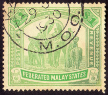 FEDERATED MALAY STATES FMS 1926 $1 Wmk.MSCA Sc#73a USED Proud KAjang R3 @TE113 - Federated Malay States