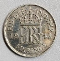 Grande Bretagne - 6 Pence Argent 1942 - H. 6 Pence