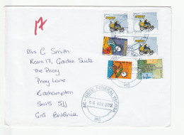 2012 BRAZIL Cover MOTORCYCLE SEWING MACHINE TRUMPET SHOE MAKING SEDEX Motorbike Music Stamps - Brieven En Documenten