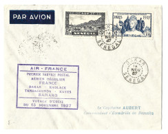 !!! AOF, SÉNÉGAL, PREMIER SERVICE POSTAL AÉRIEN RÉGULIER DAKAR-BAMAKO, VOYAGE D'ESSAI DU 15 NOVEMBRE 1937 - Airmail