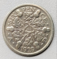 Grande Bretagne - 6 Pence Argent 1929 - H. 6 Pence