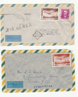 AVIATION - 2 X BRAZIL Aircraft Stamps COVERS To GB Cover Air Mail - Brieven En Documenten