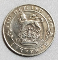 Grande Bretagne - 6 Pence Argent 1914 - H. 6 Pence