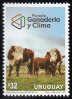 URUGUAY 2023 (Cattle Raising, Livestock, Food, Climate, Weather, Ecology, Animals, Cows, Sheeps) - 1 Stamp - Protection De L'environnement & Climat