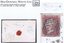 Ireland Belfast Down 1856 CRAIGAVAD/BELFAST Receiver On Cover To Eyrecourt 1d Red Plate 44 BELFAST/62 Spoon - Préphilatélie