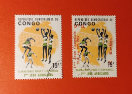 1965 Congo - Stamp + Overprinted Stamp Gestempeld - Volley-Ball