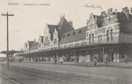 2 Oude Postkaarten Esschen  Essen  Statiegebouw Aankomst 1906  Yzerenweg Laan 1926 - Essen