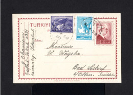 S4344-TURKEY-OLD OTTOMAN POSTCARD ISTANBUL To OLTEN (switzerland) 1946.WWII.Carte Postale TURQUIE - Lettres & Documents